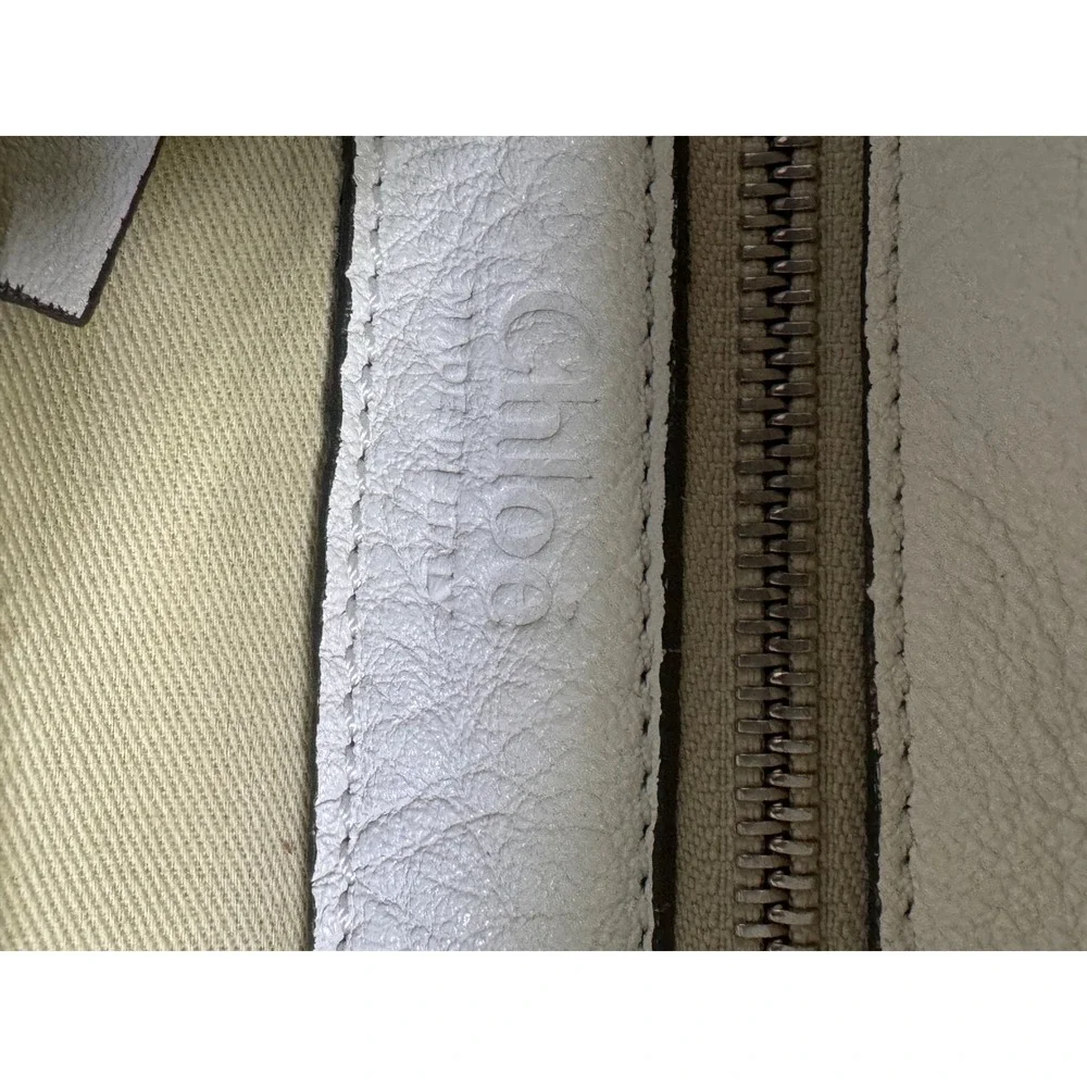 Chloe Saskia White Leather Shoulder Bag Silver Hardware‎ Italy Y2K